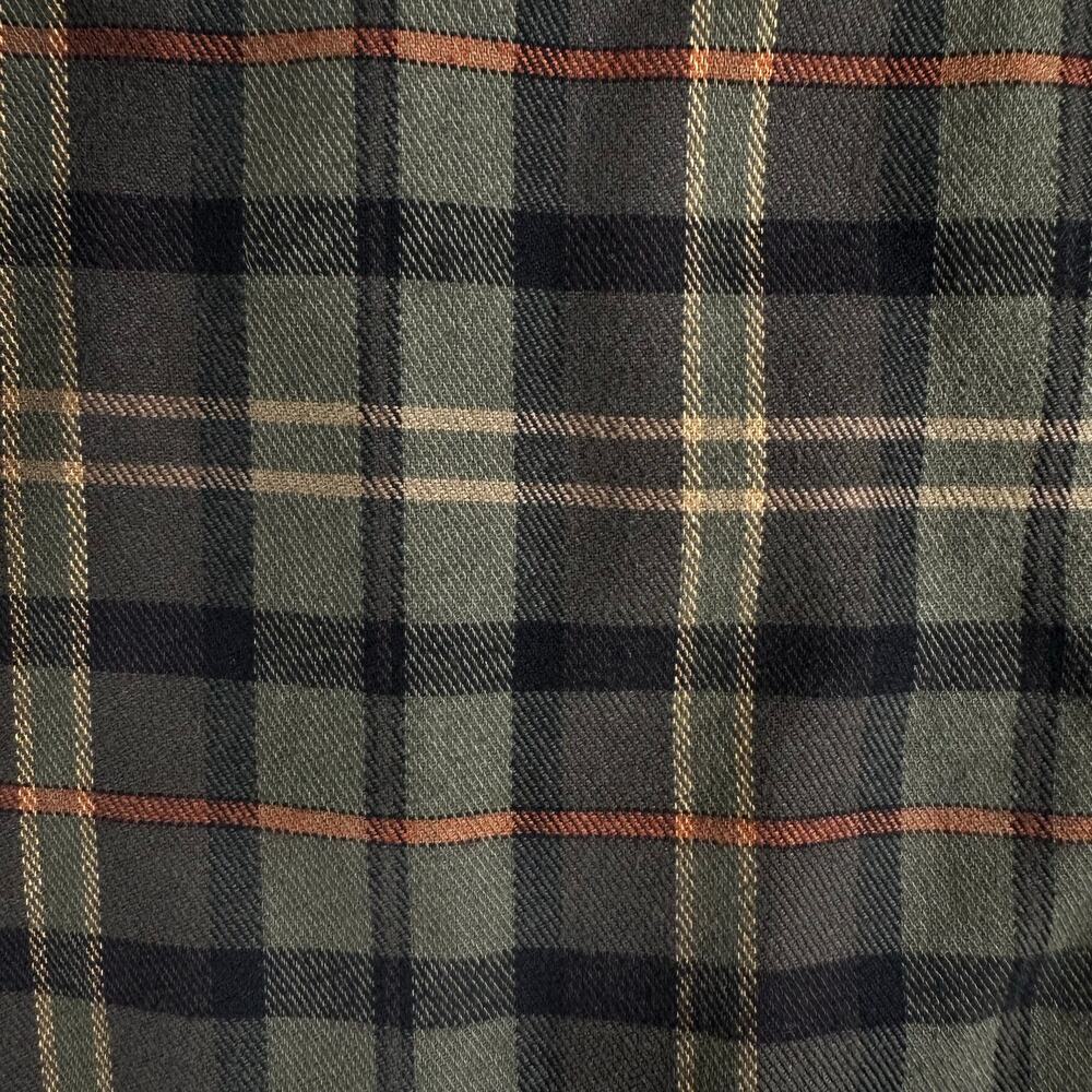 Lands End Barn Jacket Size M Olive Green Corduroy Collar Plaid Lined Outdoorsy - Picture 6 of 6
